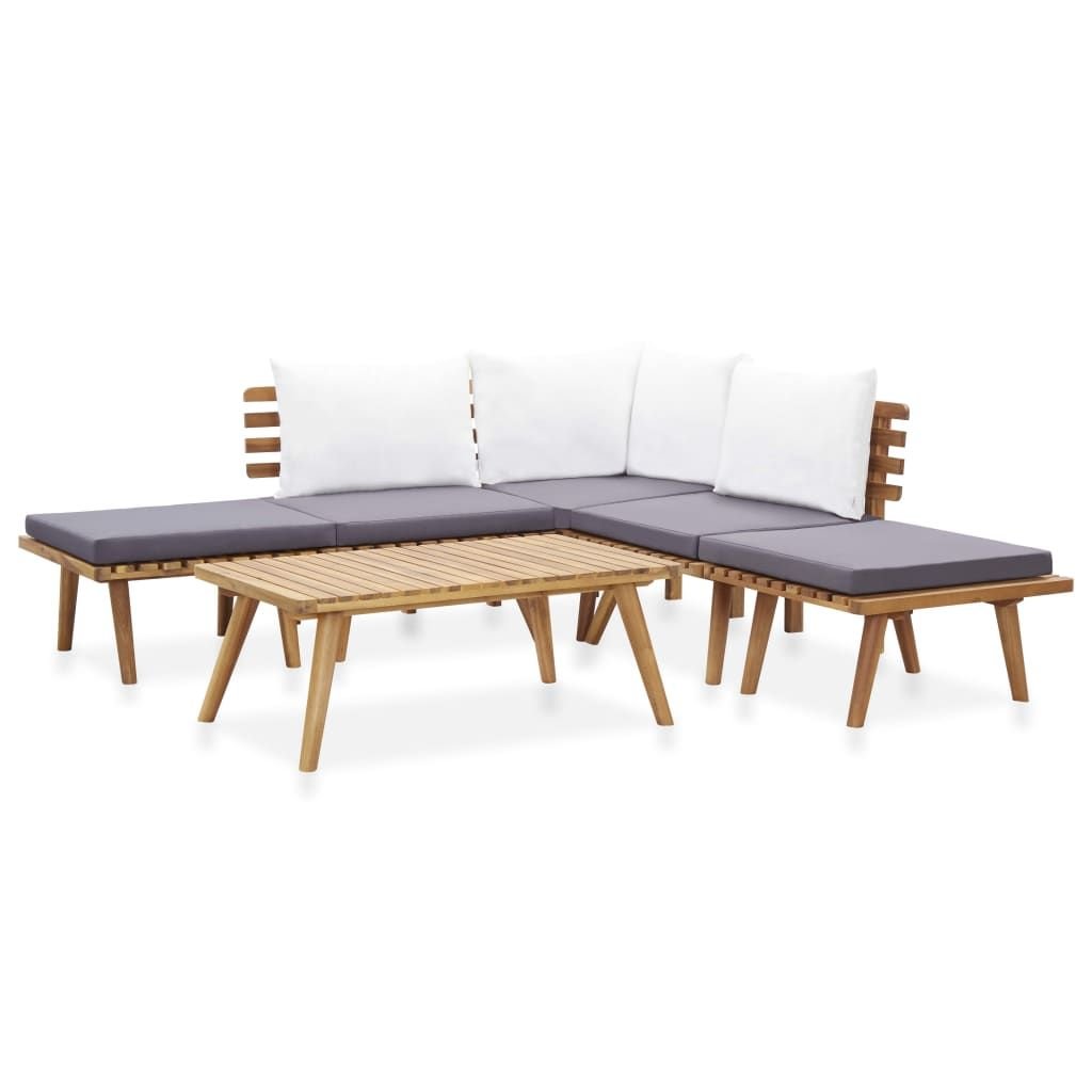6 Piece Patio Lounge Set Solid Wood Acacia 6 Piece Patio Lounge Set Solid Wood Acacia